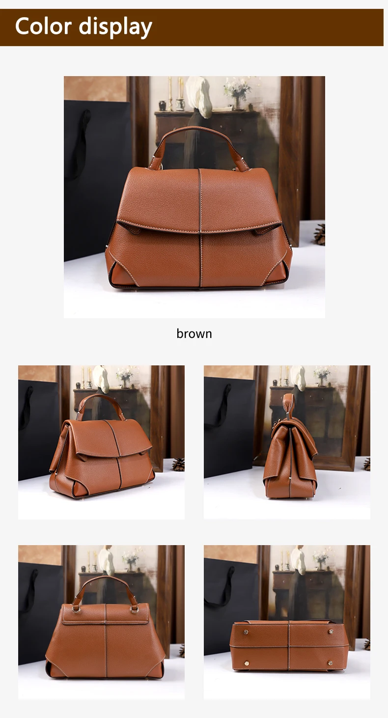2026 Neue Retro Einfache Handtasche Vielseitig und Elegant Einfarbige Schulter-Umhängetasche Handtasche für Pendler – Detail 3