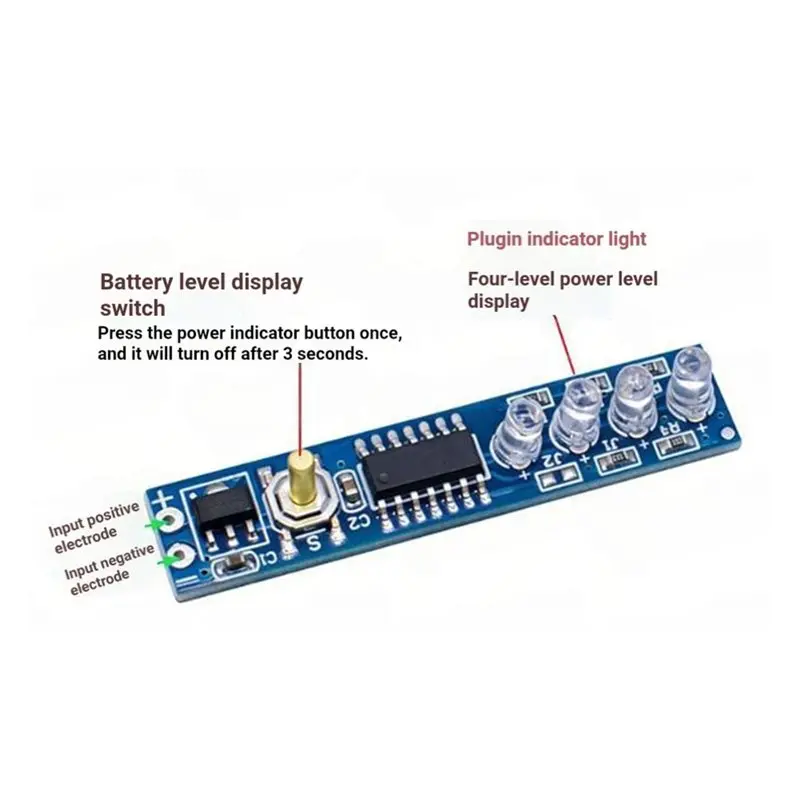 A96K-LED Display Board Charge Indicator Module For 1-4S 3.7V 18650 For Lithium Batteries For Li- Cell Pack Monitoring