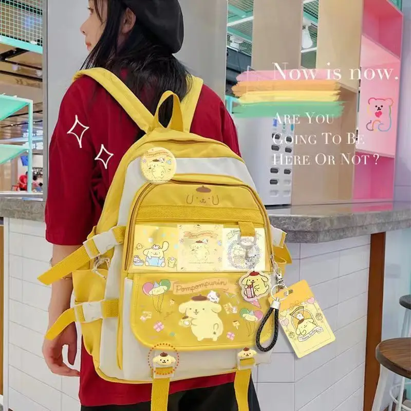 Sanrio Cartoon Cinnamoroll Junior High School Student Female Student Large Capacity Kuromi Cute Sweet Girl Backpack Birthdaygift