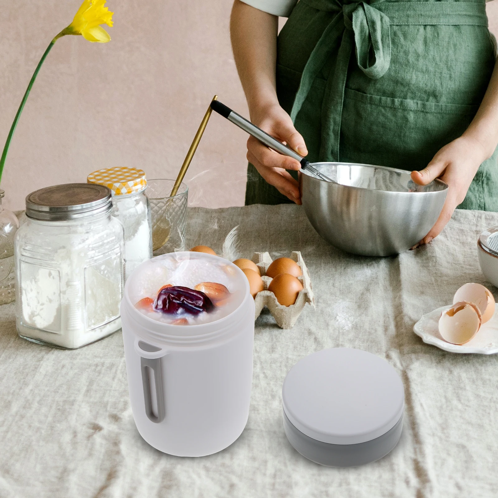 

Insulated Soup Cup Portable Thermal Food Jar Leak Proof Wide Mouth PP Heat Preservation Breakfast Cereal Milk Container Easy