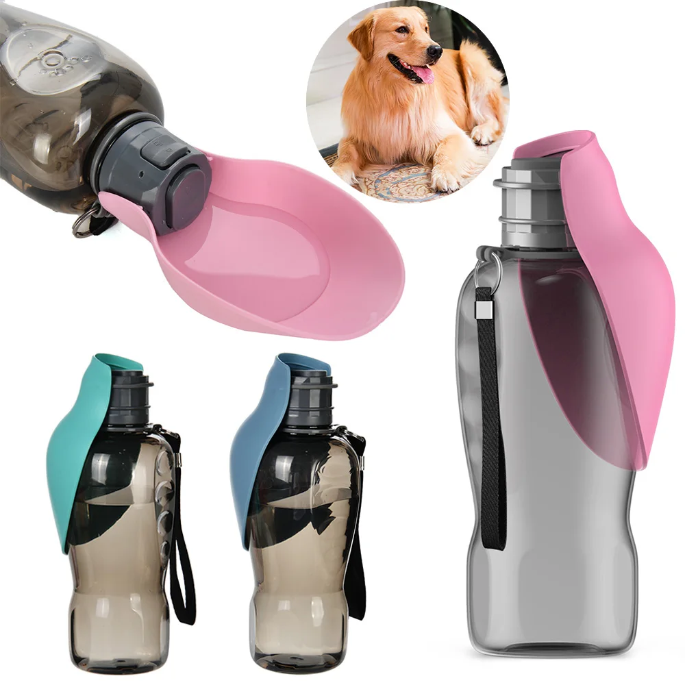 800ml Protable Pet Dog Water Bottle for Small Large Dogs Outdoor Hiking Leakproof Puppy Drinking Bowl Golden Retriever Supplies