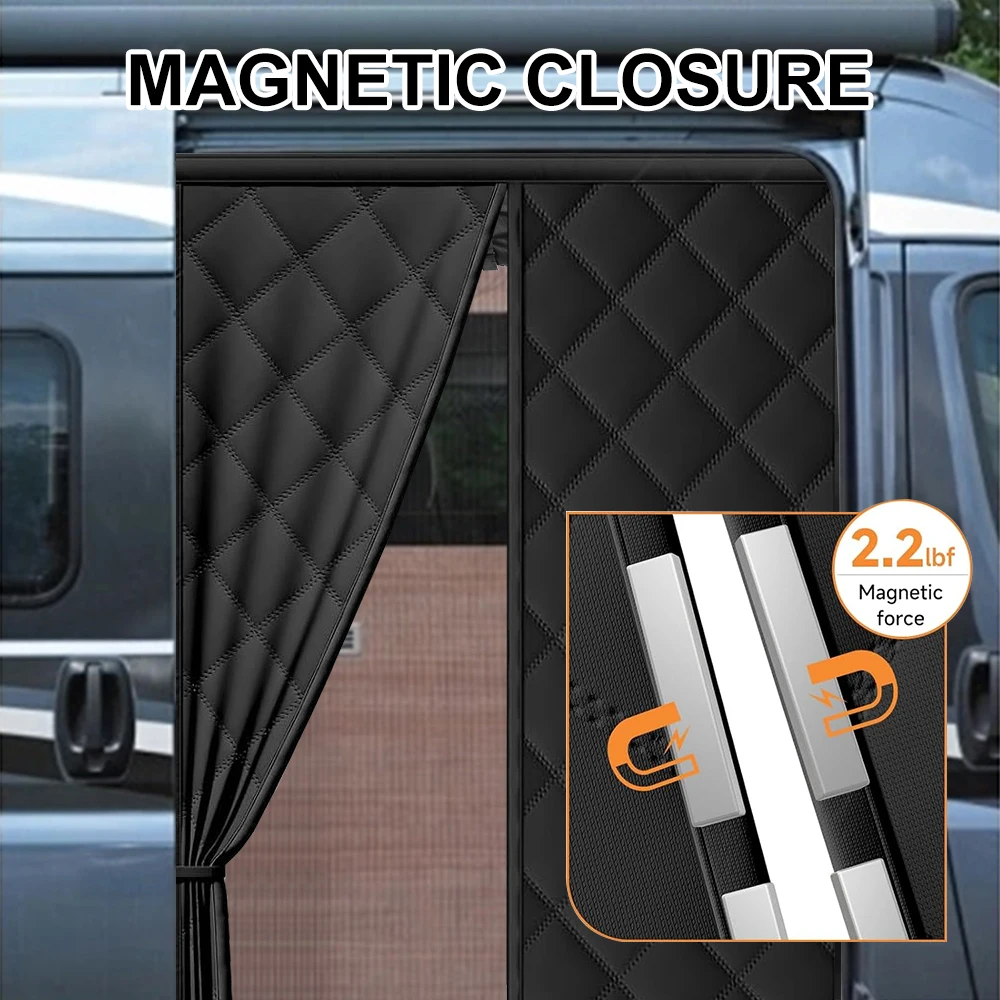 Motorhome caravana magnético térmico aislamiento puerta corredera cortina insecto mosquitera mosquitera para Fiat Ducato Peugeot Boxer