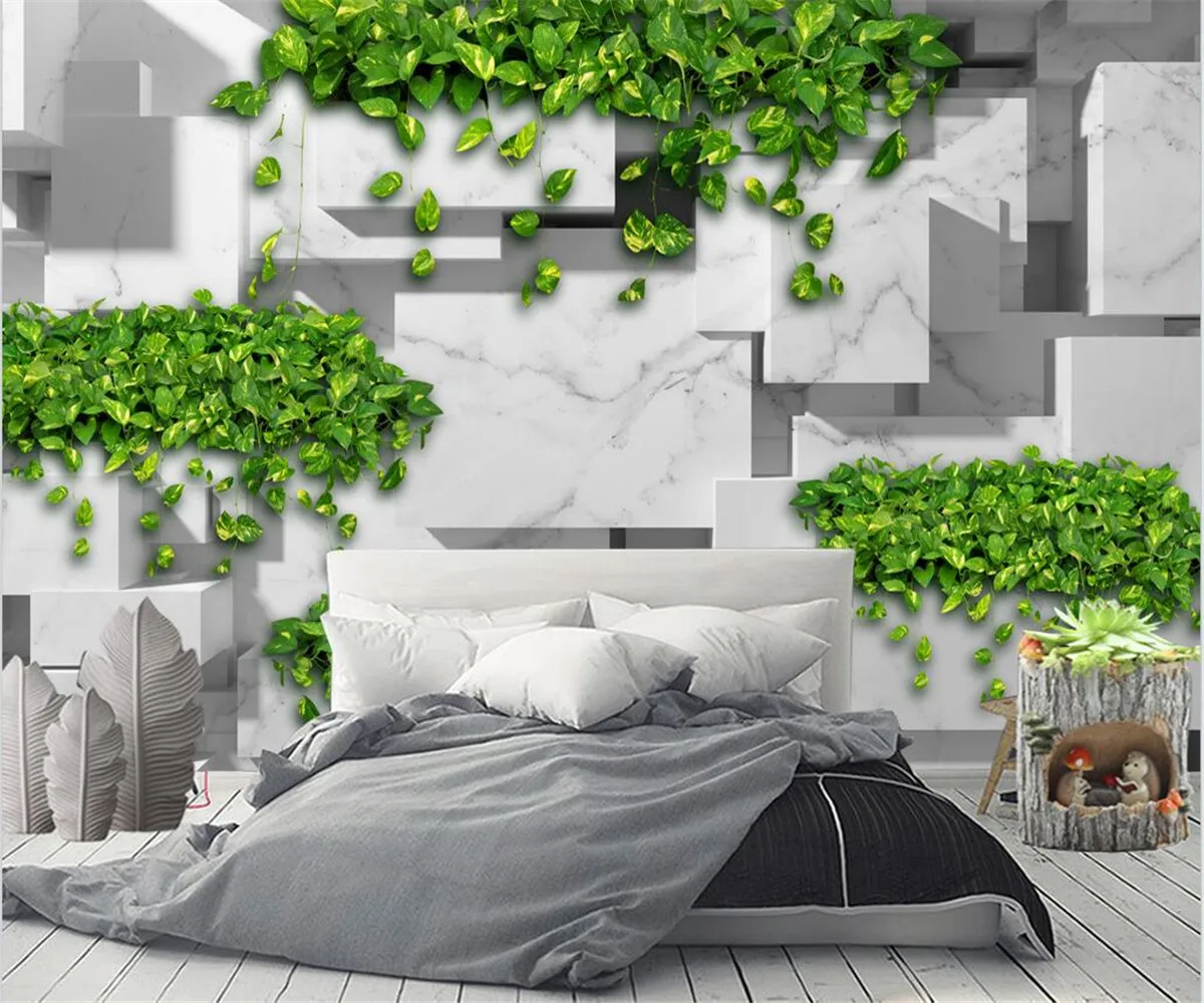 

Silk material wall covering fresh and modern minimalist 3d abstract geometric square TV background wall decorative wallpaper