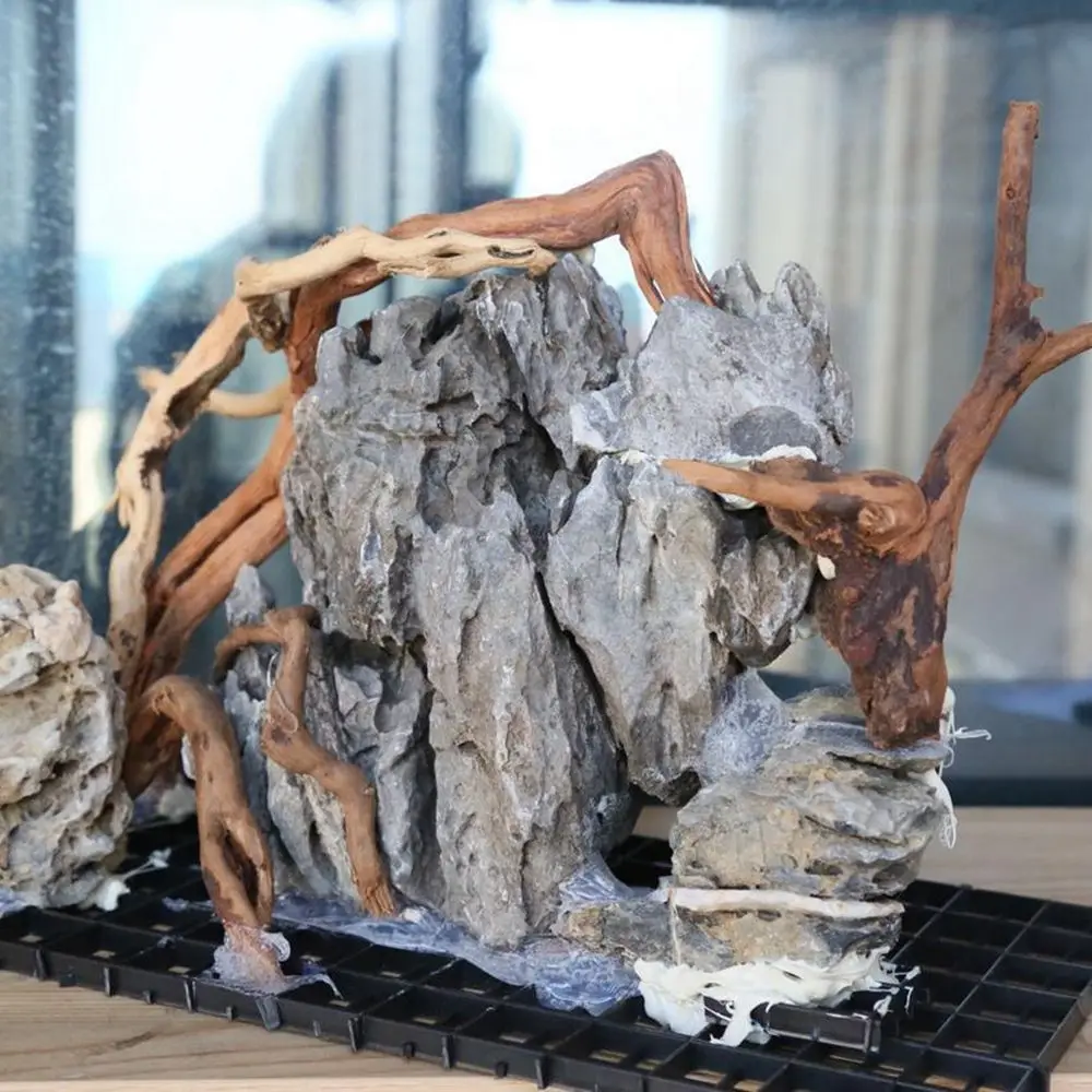 Obras de arte de madera, decoración de paisajismo, fondo de tanque, adorno de tanque de peces de reptil, tronco Natural de madera flotante, tocón de planta, raíz de cuco