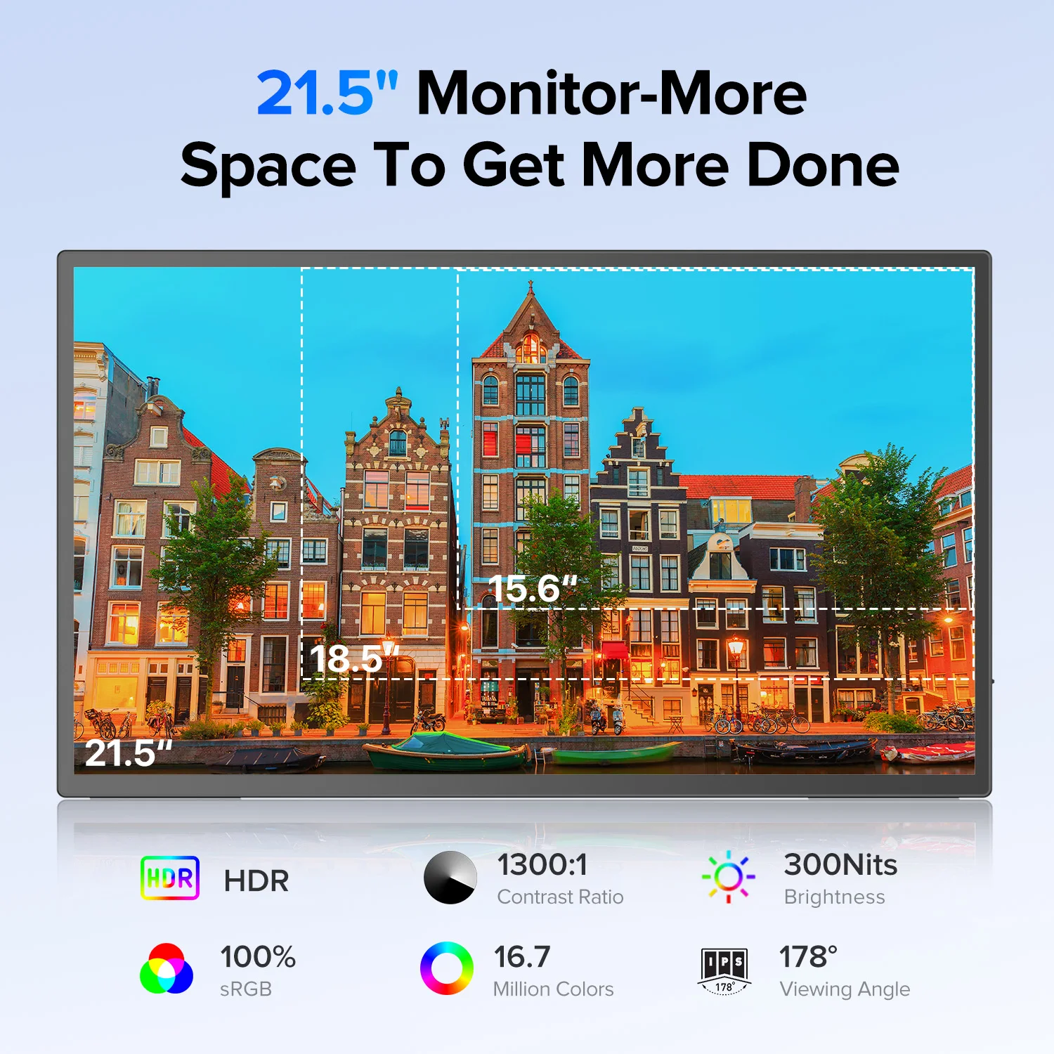 Cdisplay Monitor portatile grande da 21,5" Monitor da gioco Full HD120 Hz 180 °   Schermo da viaggio da gioco con supporto regolabile per laptop desktop