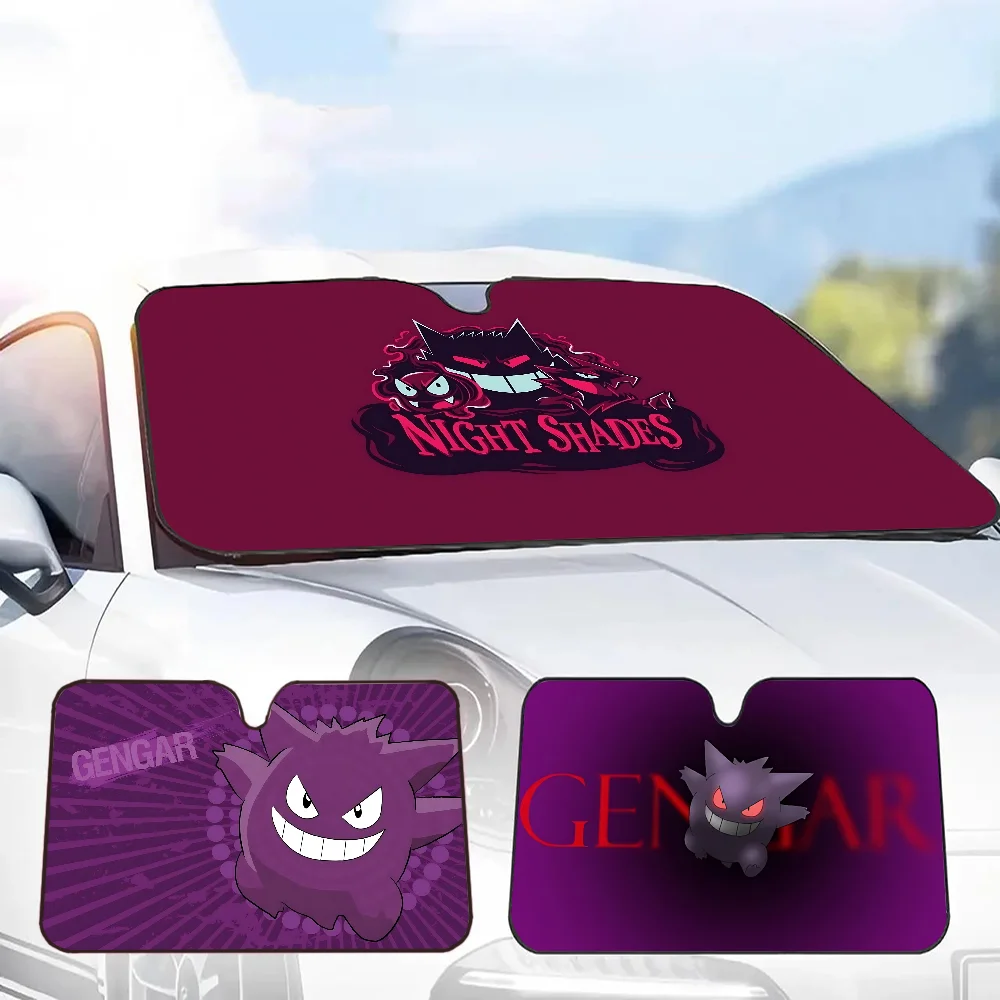 Popular Classic Character Cool G-Gengar Cartoon Car Sunshade Front Window Cover Windshield Sun Shade Car Protection Interior