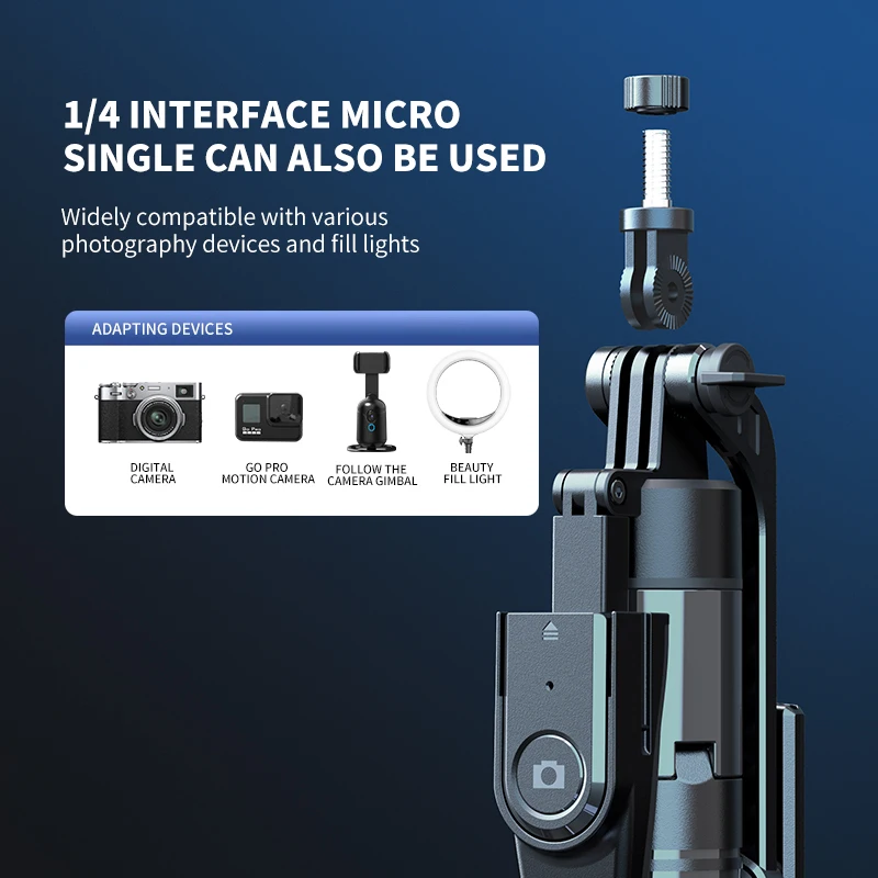 Baru 2.15M 360 °   Gimbal genggam untuk kamera ponsel dengan shutter Bluetooth, tongsis nirkabel penyangga ponsel