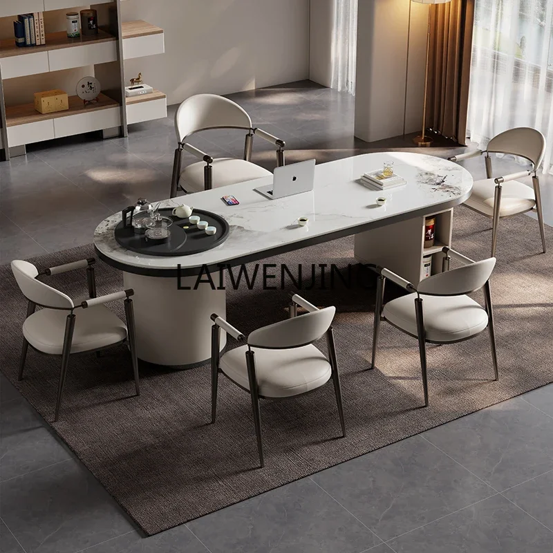 LYN rock slab tea table and chair combination high-end office integrated tea table set