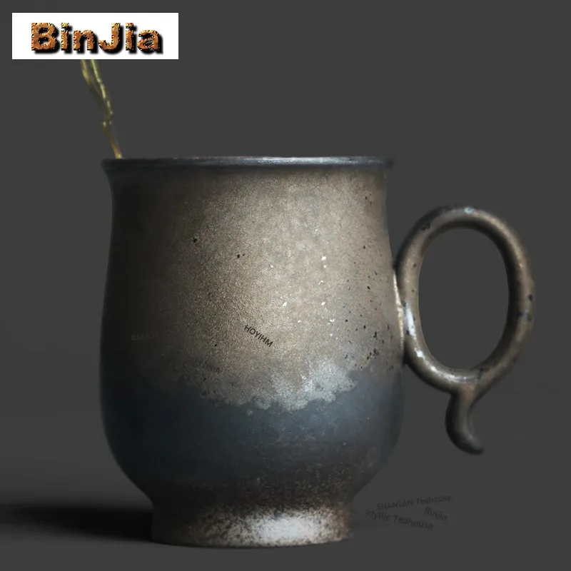 BAEJORIA 230ml Kiln Fambe Gilding Coffee Mug Hot Chocolate Cup Afternoon Tea Mug Personal Office Water Cup Teaware Ornaments