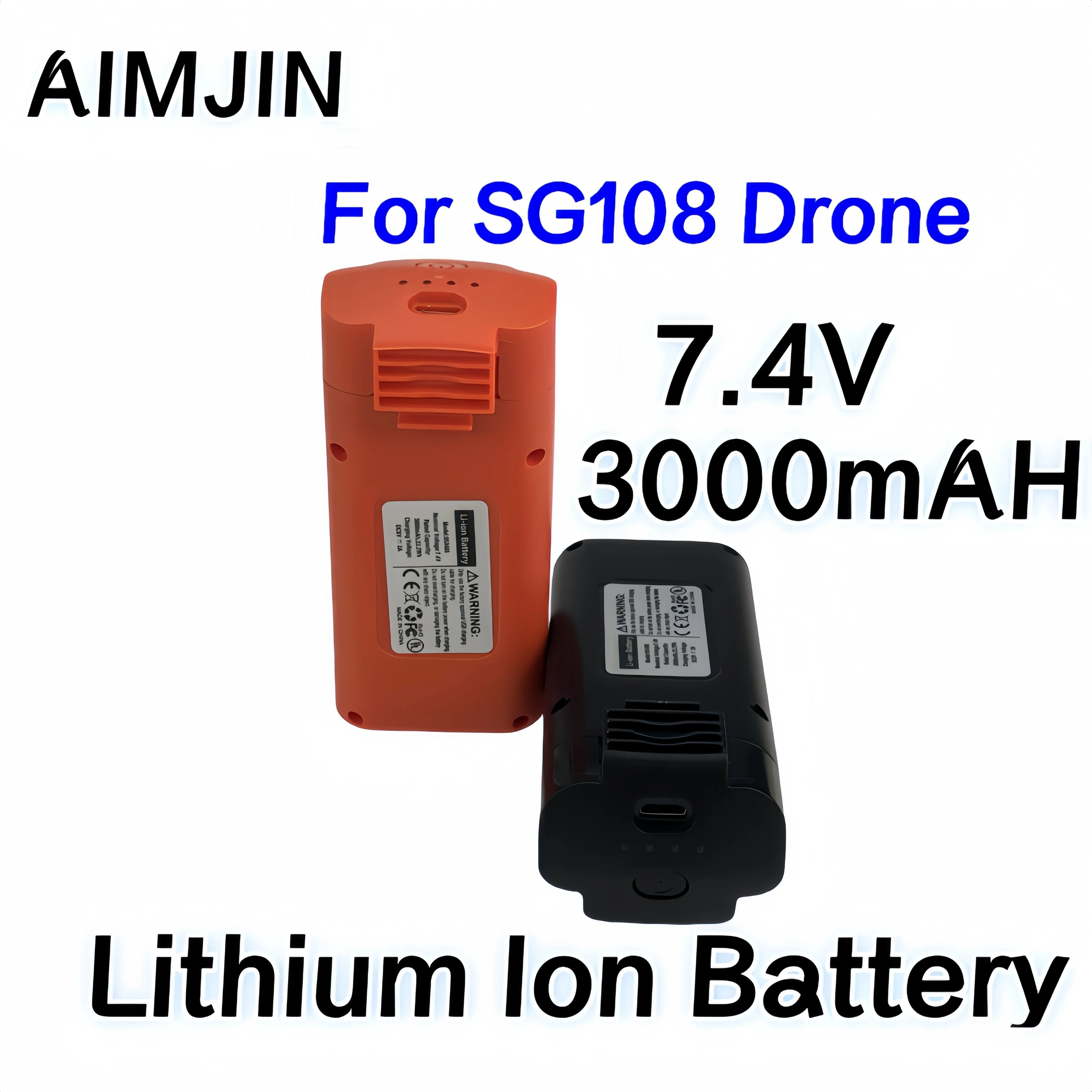 

3000mmAH 7.4V Remote Control Battery Sg108 sg-108 UAV For Sg108 GPS 4K Brushness RC UAV Spare Parts Black or Orange