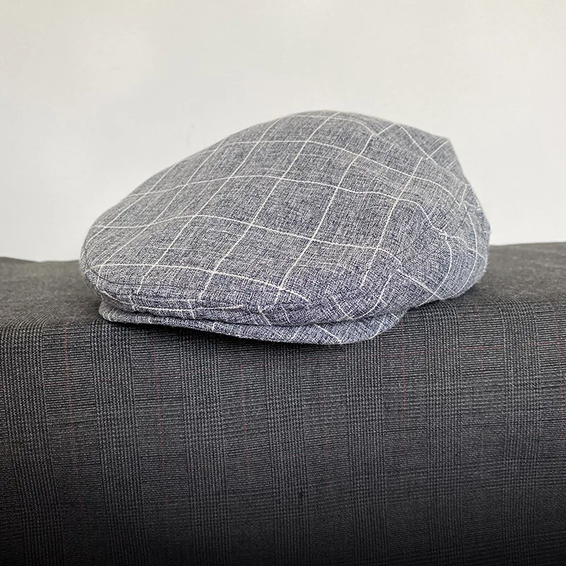 Grey New Cotton Womens Mens Ivy Cap Beret Cabbie Driver Hat Spring Summer Breathable Flat Hats Vintage Gatsby Beret 42 image 6