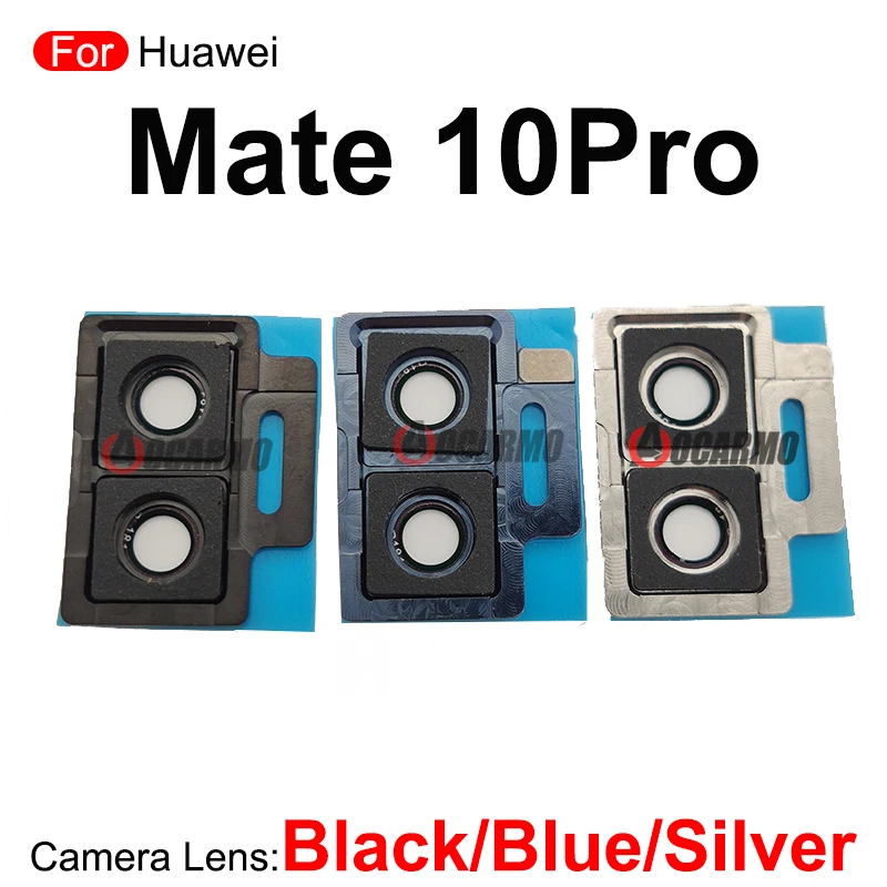 Huawei Mate 10 pro 10pro用リアカメラレンズ,1個,フレームと接着剤,交換部品,黒,青,銀