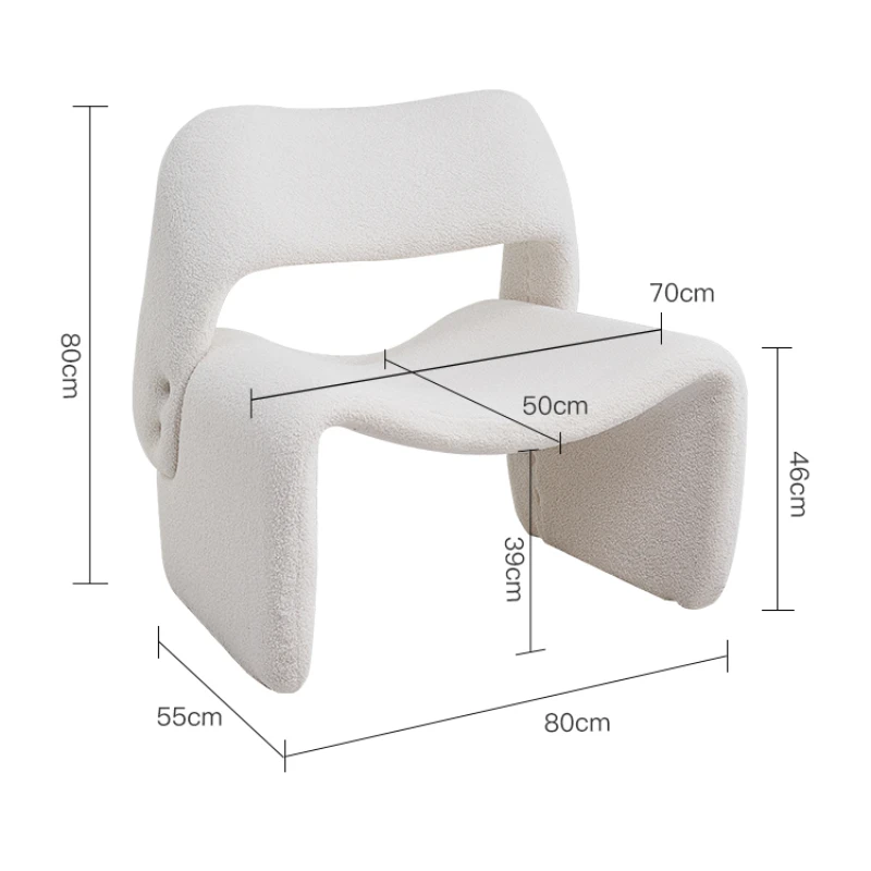 Lazy sofa chair, Nordic family living room hippo chair, light luxury bedroom casual single chair