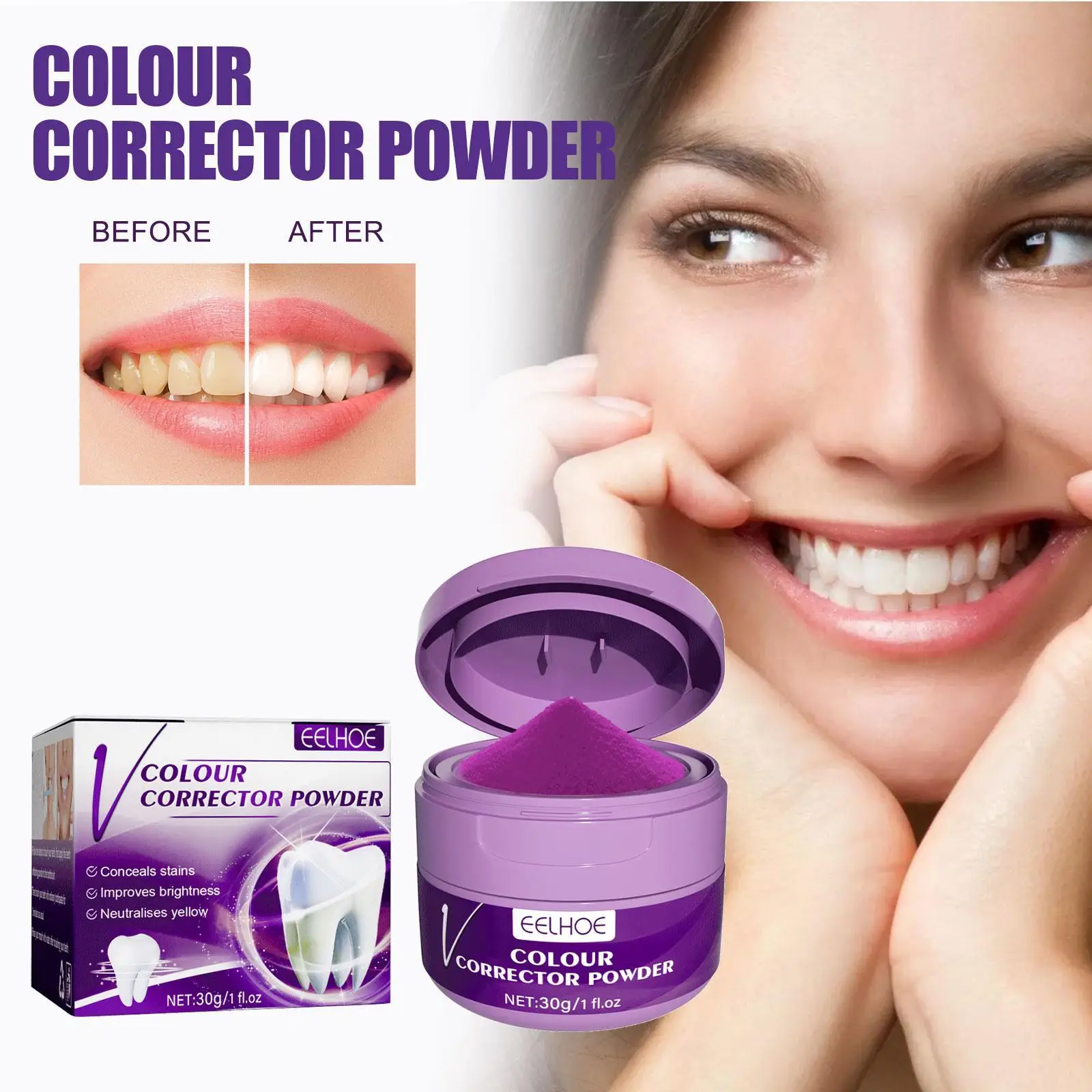 EELHOE Teeth Whitening Powder Remove Plaque Stains Toothpaste Deep Cleaning Fresh Breath Oral Hygiene Dentally Tools Teeth Care