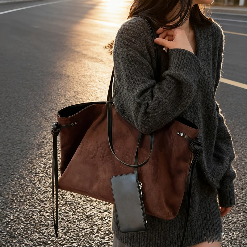 

Korean Style Ins Autumn and Winter New Exquisite and Stylish Suede Shoulder Underarm Bag Simple Large Capacity Tote Bag 1809JM