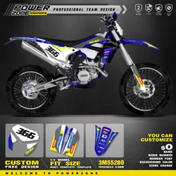 PowerZone-Kit complet d'autocollants de fouille personnalisés, autocollants pour SHERCO SE SEF, 250, 300, 350, 450, 2017, 2018, 2019, 2020, 2021, 2022, 20