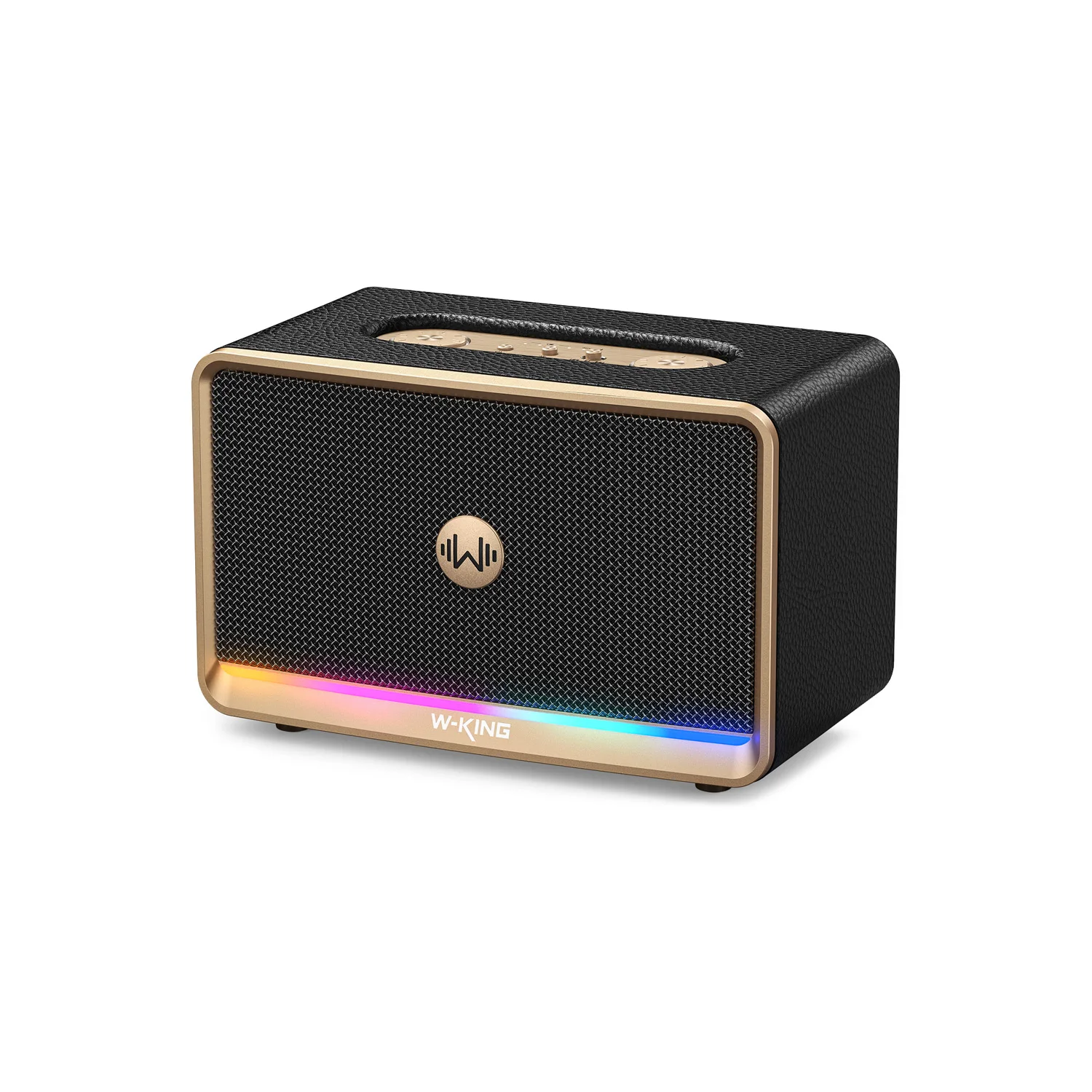 

W-KING H330 Retro Bluetooth Speaker 210W Max, Rich Bass Wireless Home Party Box with 24H Playtime, BT5.4, Fast Charging, 4-Color Ambient Light, AUX/TF/USB Inputs, 120W Portable for Home Party/Picnic/Outdoor, Black