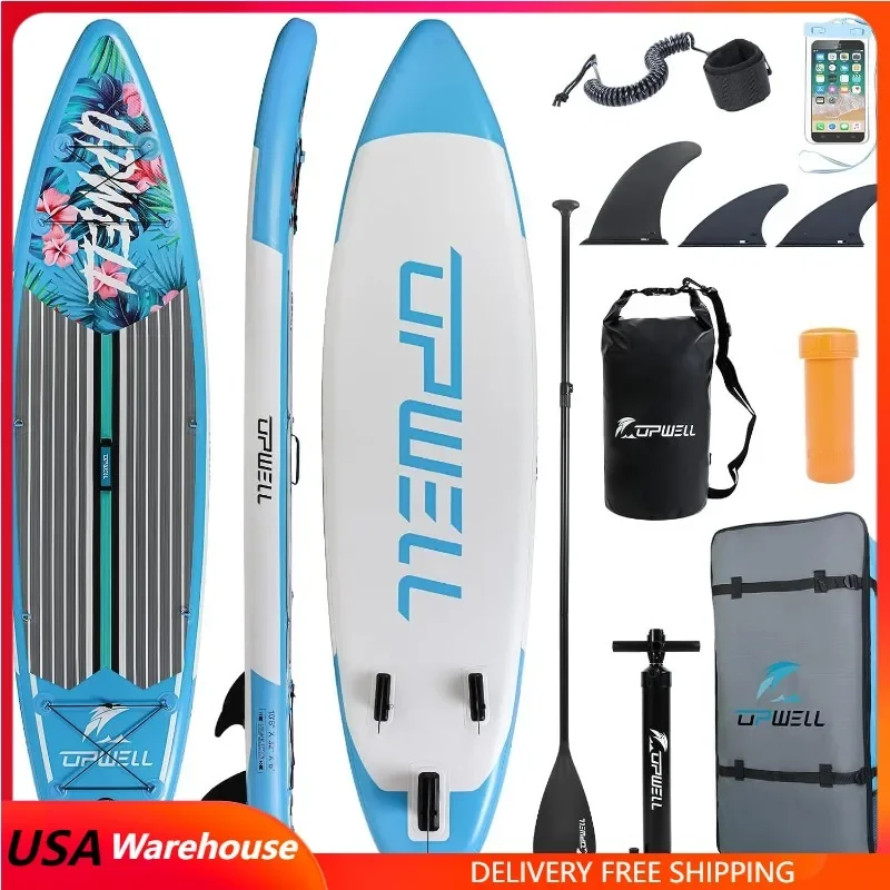 

UPWELL 11'/10'6"/10'2"Inflatable Stand Up Paddle Board with sup Accessories Including Backpack, Repairing Kits, Non-Slip Deck