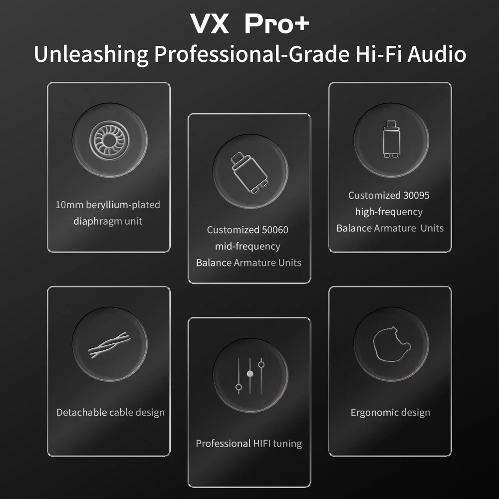 TRN VX Pro+ 8BA+1DD Hybrid In Ear Earphones IEM HIFI Monitor Running Headphones Earplug Headset airpods headphones wireless