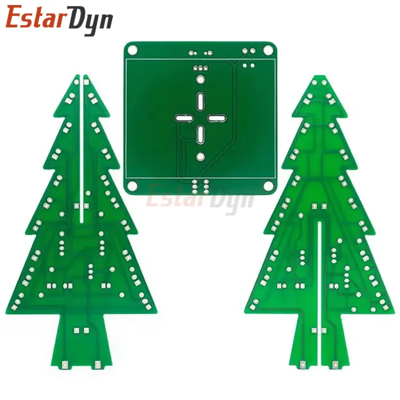 ثلاثي الأبعاد ثلاثية الأبعاد شجرة عيد الميلاد LED لتقوم بها بنفسك عدة أحمر/أخضر/أصفر LED فلاش مجموعة الدوائر الإلكترونية متعة جناح #2