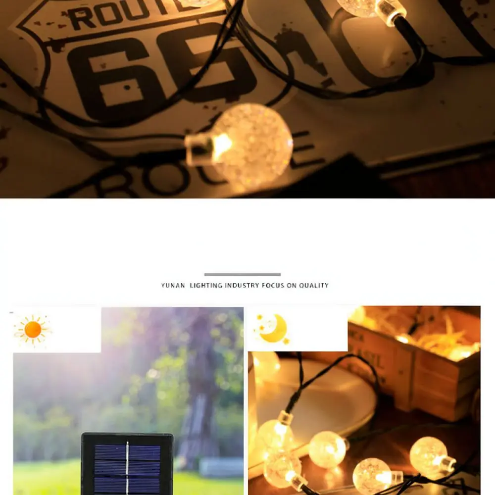 Solar Powered Bubble Ball String Lights Outdoor Waterproof Garden Yard For Osram Camping Wedding Holiday Party Decorative