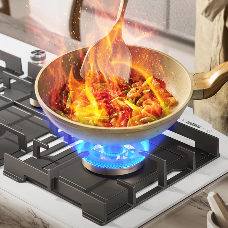 Stufa a gas GPL/GNL incorporata da 900 mm con superficie in vetro - Stufa da cucina di fascia alta Protezione antincendio e sistema di blocco di sicurezza per bambini