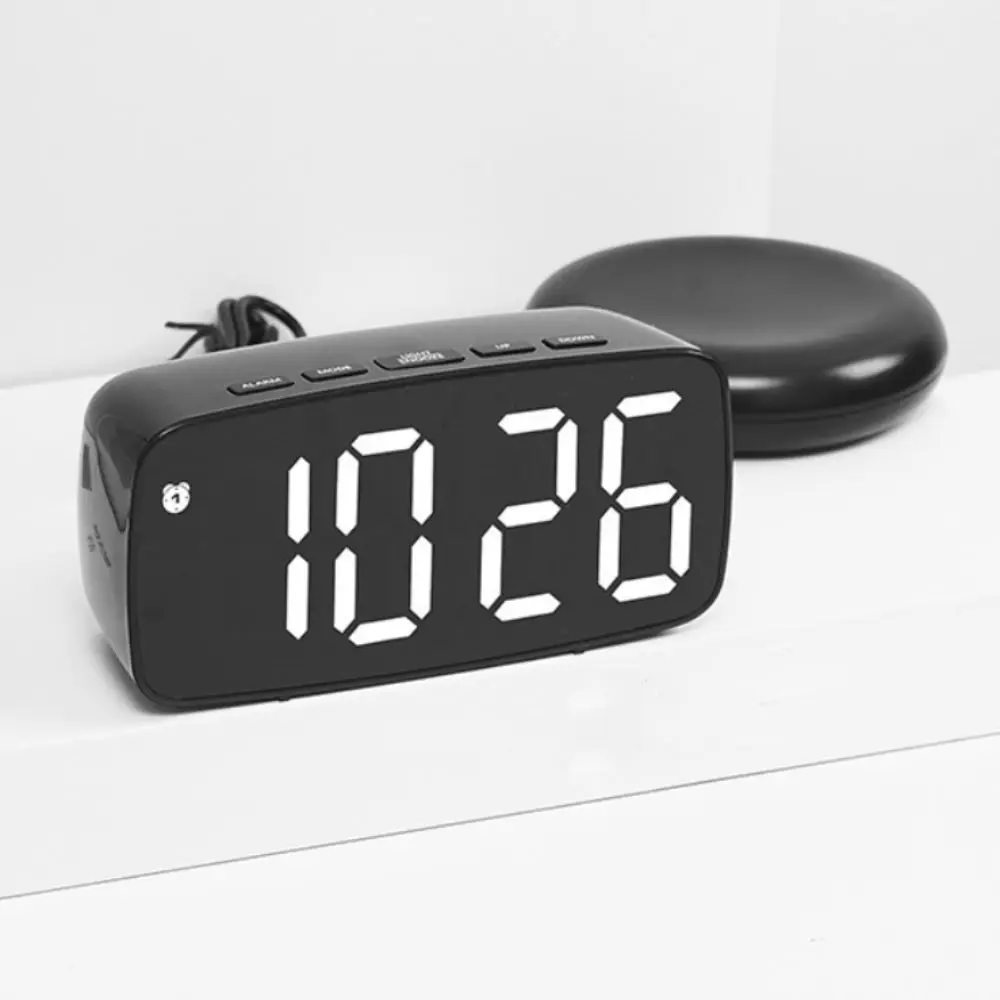 LED Large Screen Super Loud Vibrating Alarm Clock Adjustable Brightness Temperature and Date Display Electronic Alarm Clock