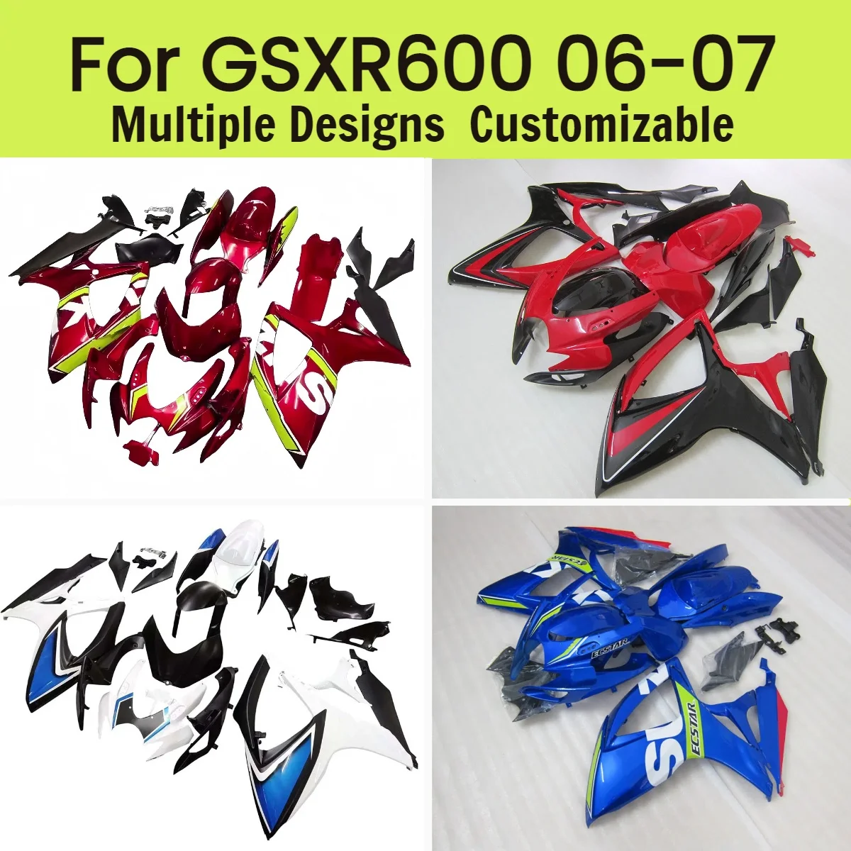 

GSXR 600 750 2006 2007 Hot Style Fairings for GSXR600 GSXR750 06 07 Aftermaket Motorcycle Bodywork Fairing Kit Injection Cowling