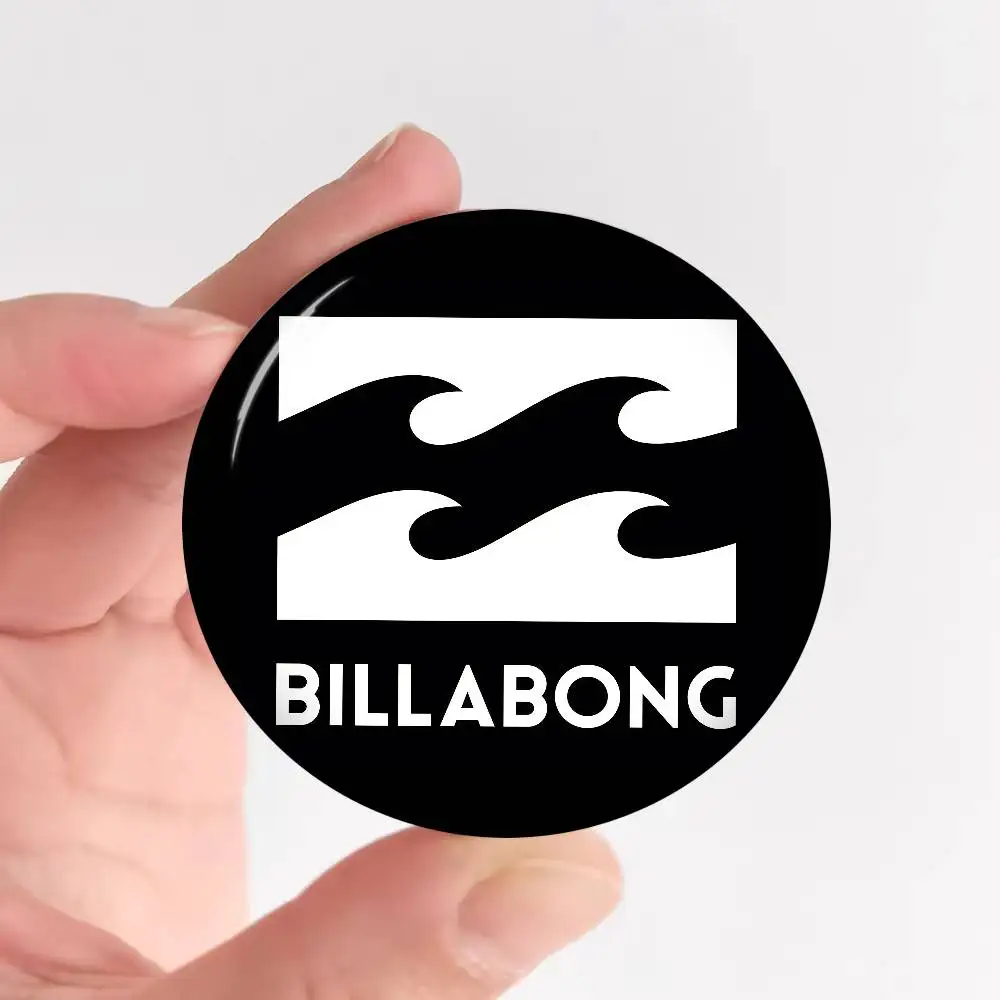 B-Billabong Surf Fashion Creative Pins Funny Round Snap-in Brooch Badge Backpack Hat Accessories Jewelry Gifts for Friend - view 5