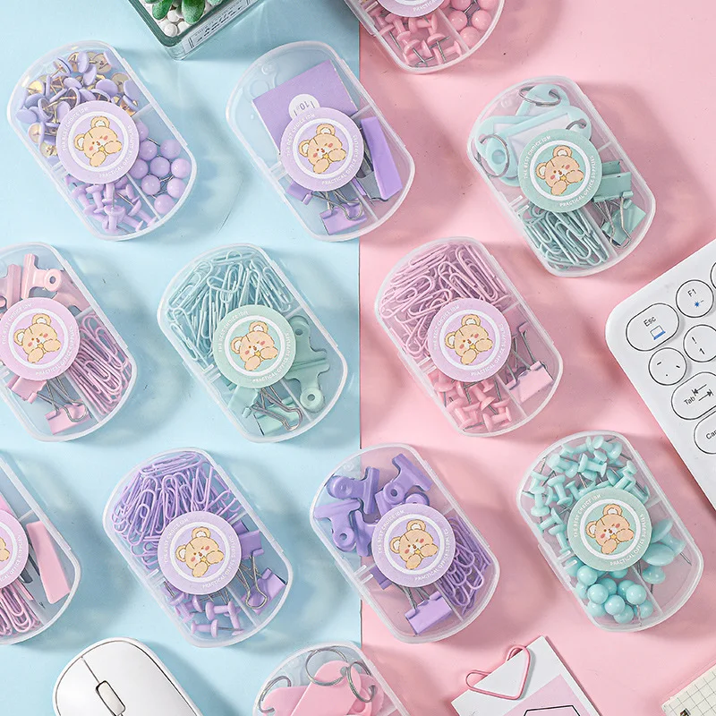 Macaron Paper réinitialisation for Student Staacquering Set, Ticket réinitialisation, Trombone, Creative Thumbtack Binding, Bloon