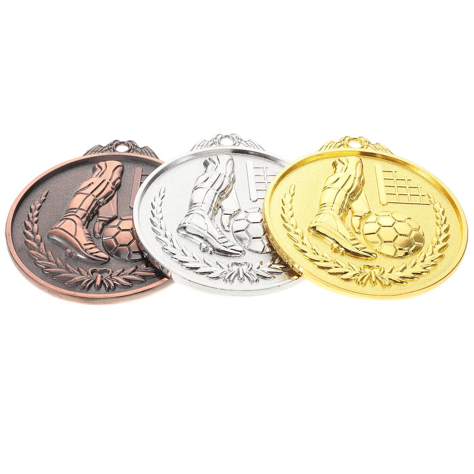 

3Pcs Premium Zinc Alloy Medals for Soccer Football Sports Events Graduation School Awards Trophy Gold Silver Bronze Contest