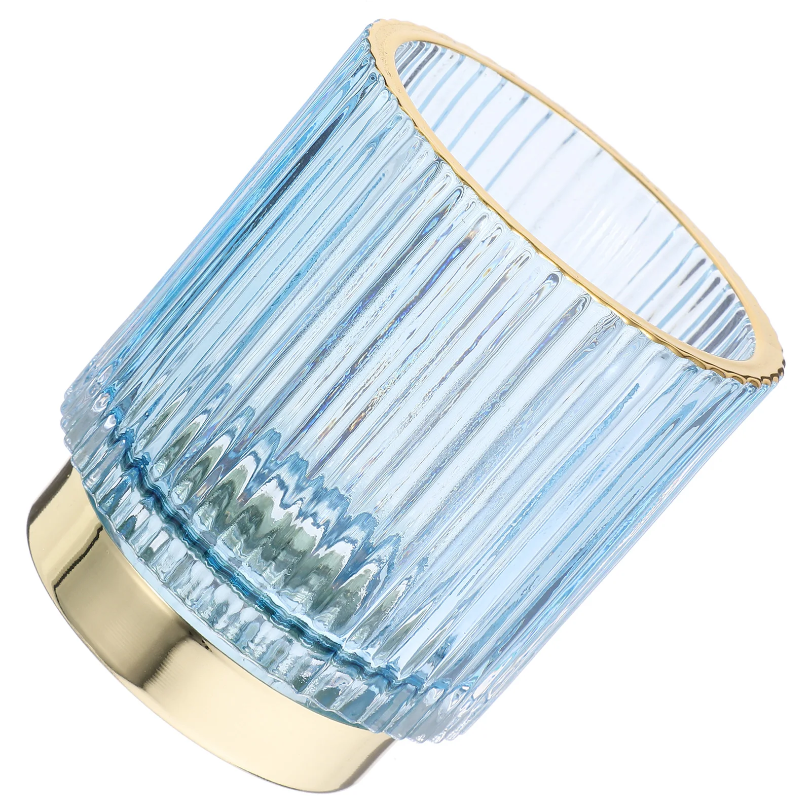 

Holder Thickened Glass Pen Makeup Caddy Brush Storage Bucket Organizer Blue Brushes