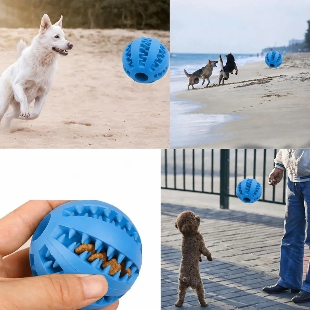 Rubber Dog Chew Ball Multiple Colors Big Sizes Dog Food Dispensing Ball Round Hollow Leak Hole Dog Rubber