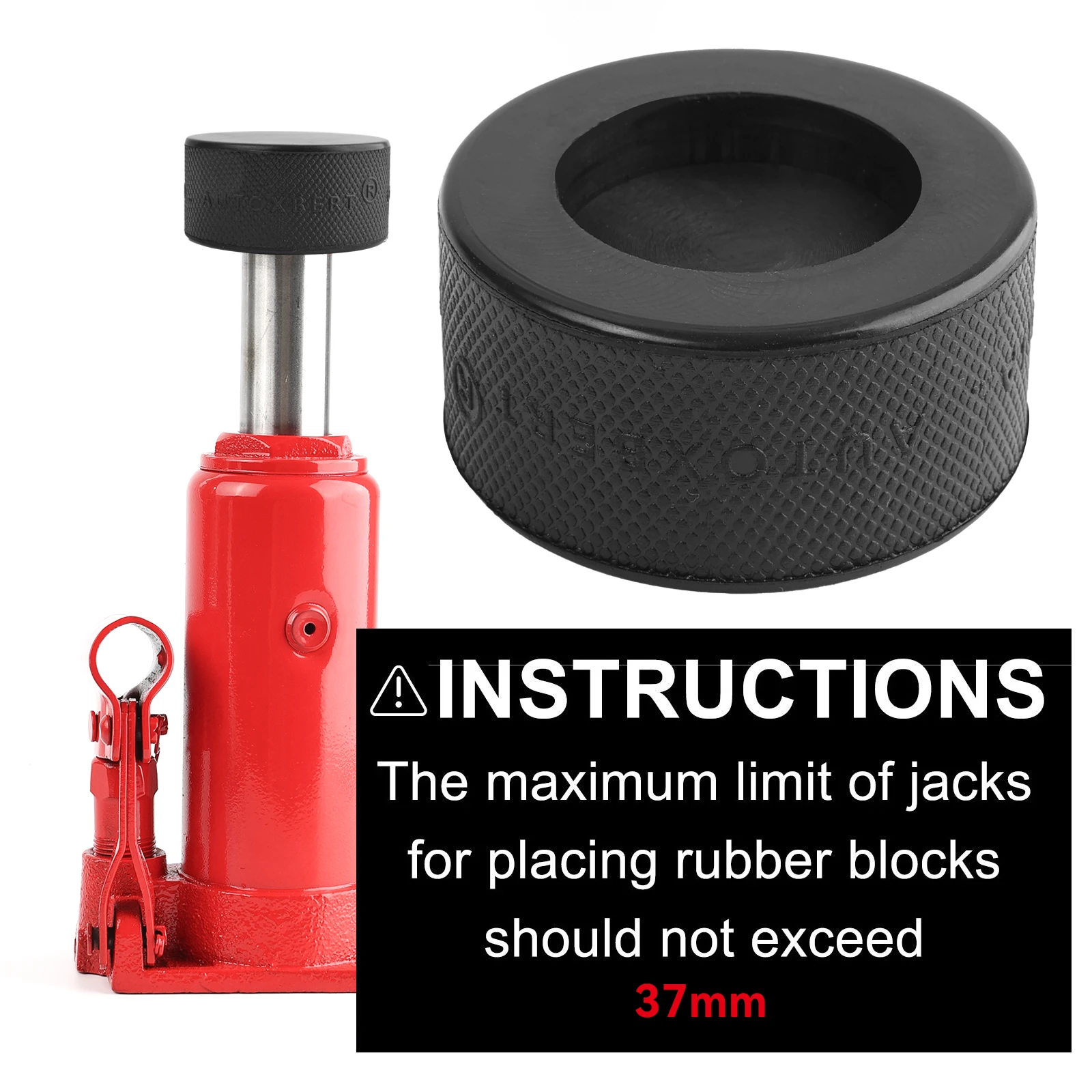 Universal Bottle Jack Rubber Pad Anti-slip Adapter Support Block Car Lift Tool For 10 T Bottle Jacks Jacking Points Repair 37mm