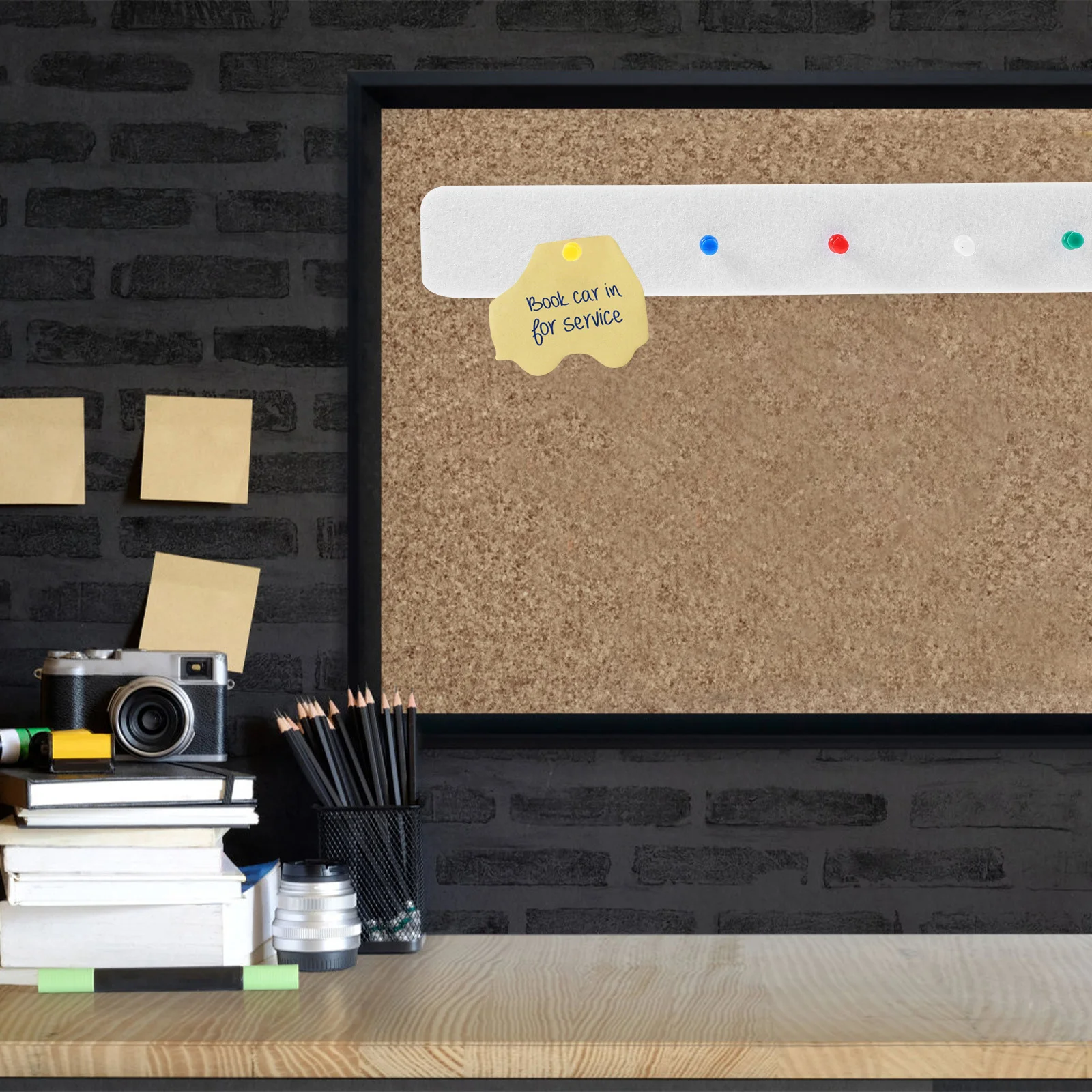 1Set Felt Bulletin Board Strip Adhesive Mounted Small Bulletin Boards for Wall Study Organization Planning Decor