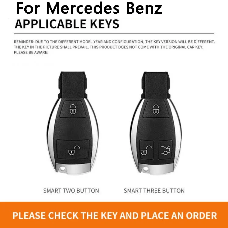 Car Key Case Cover Grey Shell Accessories For Mercedes Benz W204 W463 W176 W251 W205 A200 A260 A C R G Class GLA CLA GLK GLC CLS