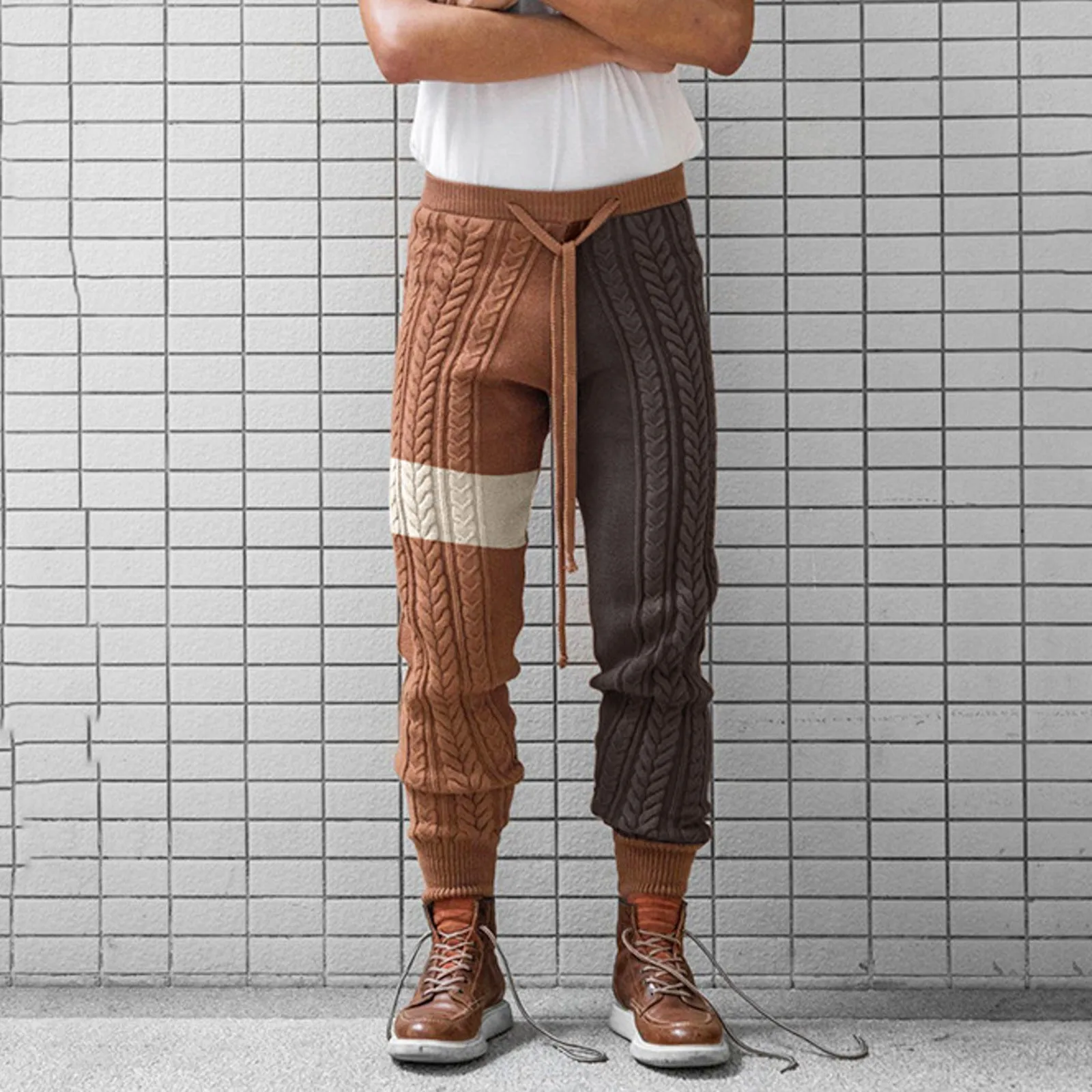 

Mens Autumn And Winter Color Knitting Pants European And American Casual Pants