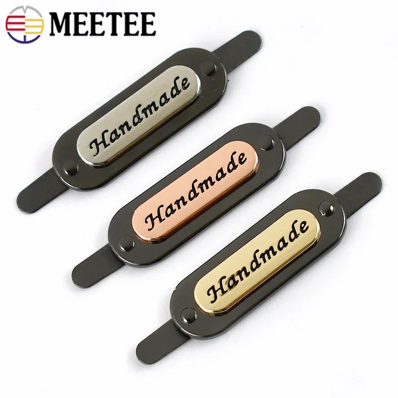 5/10/20Pcs 35*12mm Handmade Metal Bag Labels Handbag Tag Custom Label for Clothes Shoes Handcraft Tags Decorative Accessories