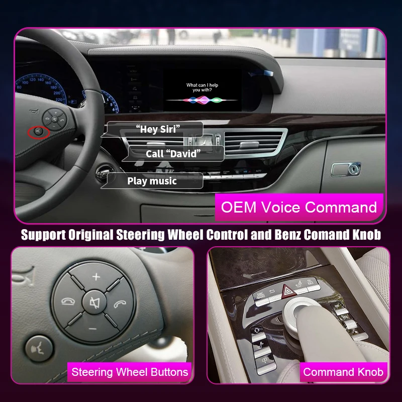 Wireless CarPlay for Mercedes Benz S-Class / CL W221 2006-2012 ,with Android Auto Mirror Link AirPlay Car Play Functions