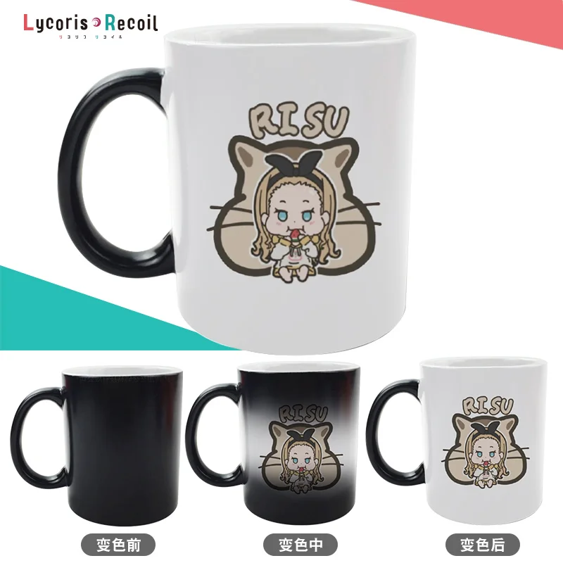 Taza de café de cerámica de dibujos animados para hombres y mujeres, tazas de Cosplay, Lycoris, retroceso, Inoue, Takina, Nishikigi, Chisato, Japón, Anime