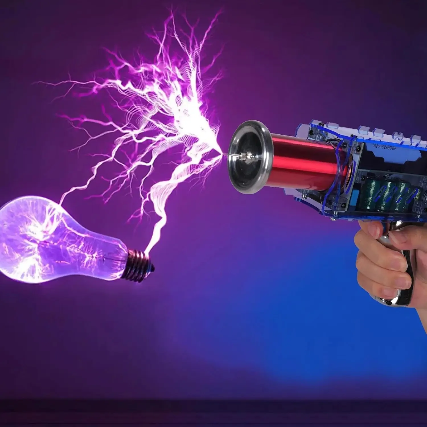

2025 NEW Fourth Generation Handheld Tesla Coil Punk Tech Style Decoration 10CM Artificial Arc Support Voltage Display