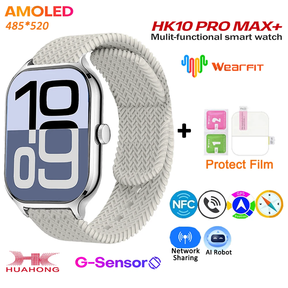 2025 HK10 Pro Max Plus GEN2 SmartWatch Original Series 10 AI ROBOT AMOLED NFC Compass GPS 4GB Local Album Music Network Watch