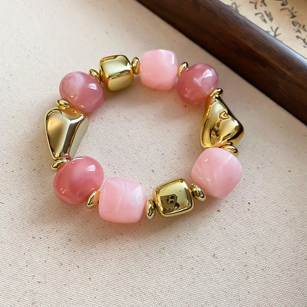 Bohemian Beads Acrylic Bangle Europe American Style Smudging Irregular Bracelet Jewelry Accessories Minority Design