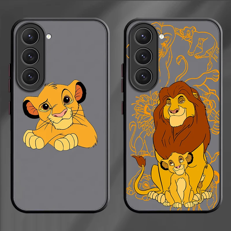 Disney Lion King Simba For Samsung S24 S23 S22 S21 Ultra S20 FE S10 Plus Lite 4G 5G Frosted Translucent Cover Capa Fundas