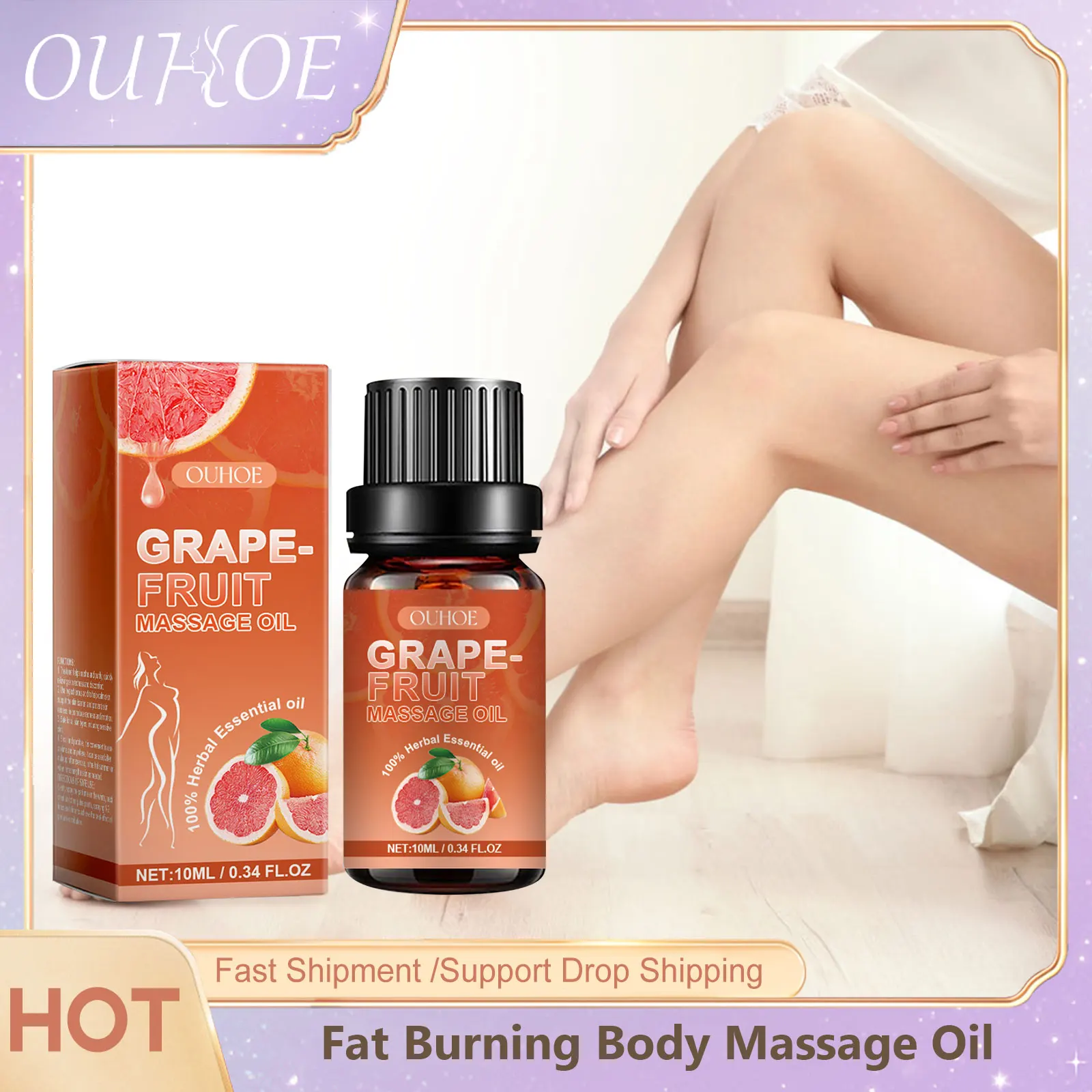 Fat Burning Essential Oil Grapefruit Fragrance Improve Obesity Reduce Cellulite Nourish Soothing Body Massage Relaxing Body Oil