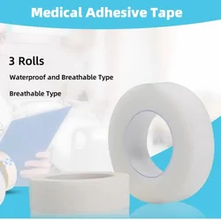 3 Roll Medical Pressure-sensitive Adhesive Tape Transparent Breathable Medical Tape Wound Dressing Fixing Plaster Health Care PE