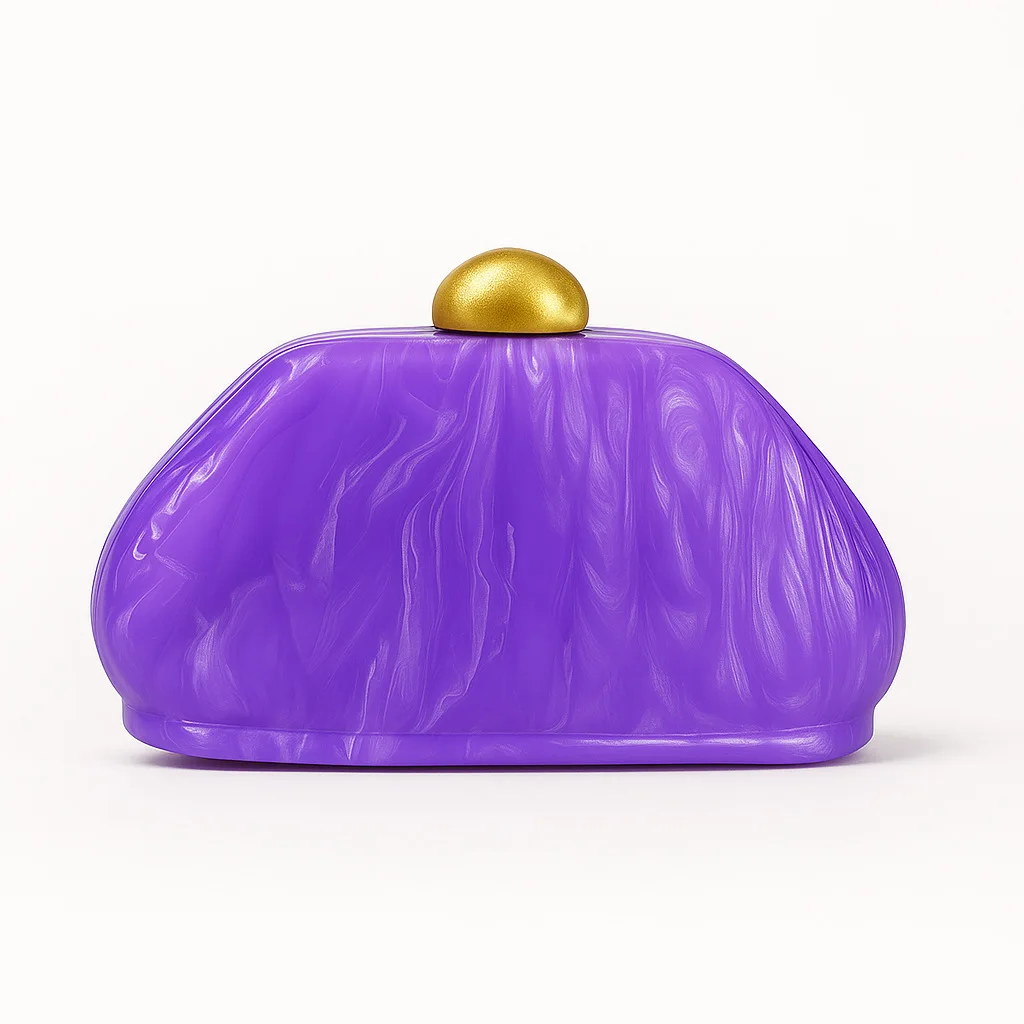 

One shoulder oblique span bag Shaped shell acrylic bag Fashion wedding dinner clutch bag