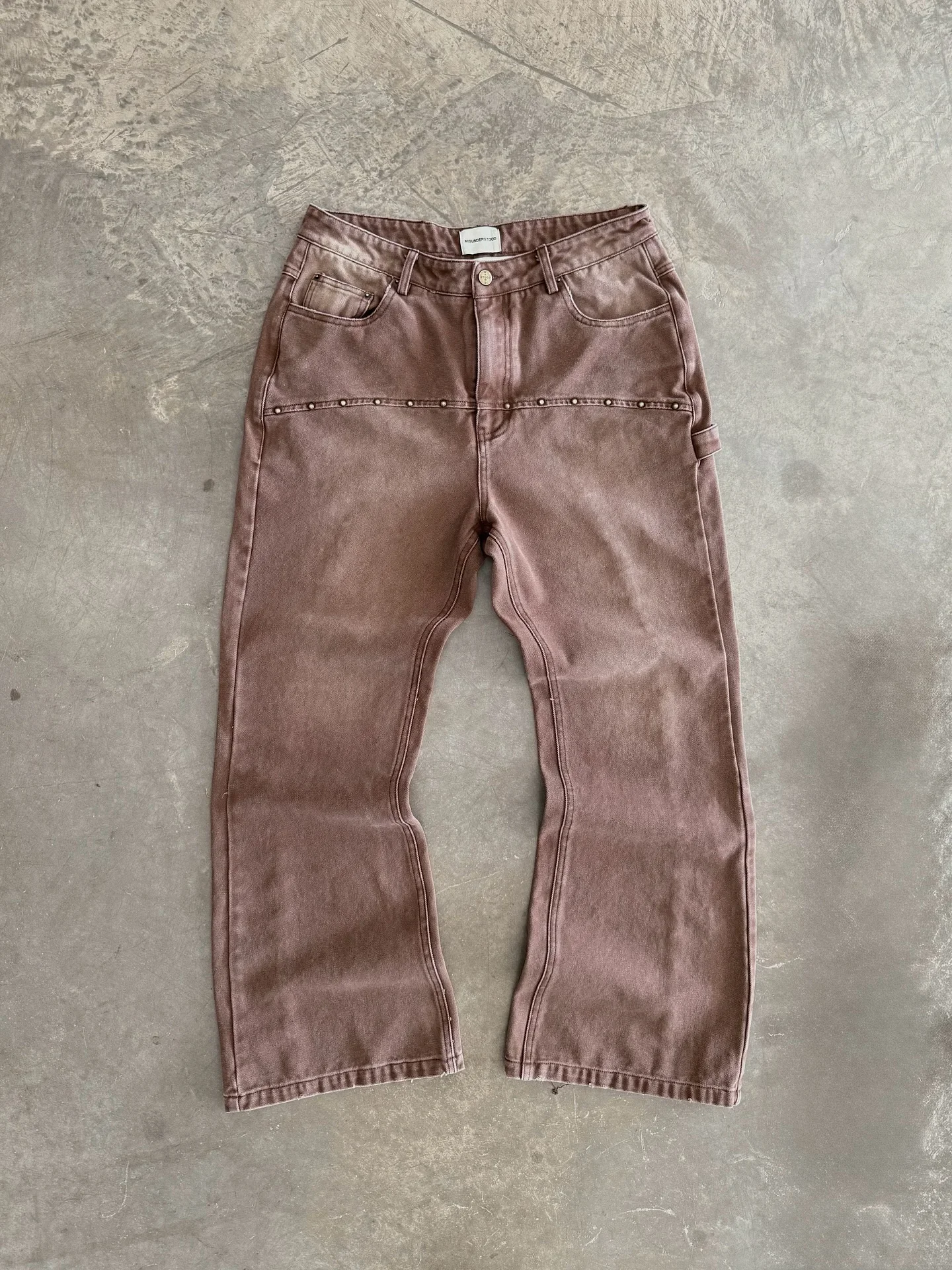 الأمريكية الرجعية حبة التطريز الجينز الرجال النساء موضة الاتجاه السراويل فضفاضة فضفاضة غسلها الهيب هوب موضة نمط زوجين السراويل واسعة