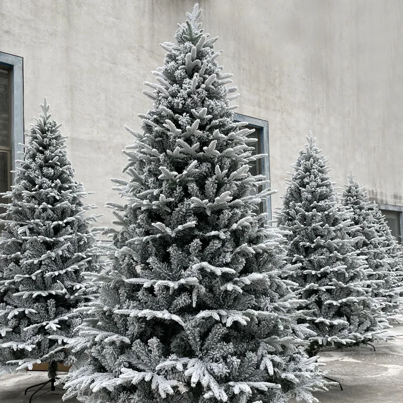 Falling Snow Christmas Tree 1.8 Meters Christmas White Flocking Simulation Encryption PE + PVC Christmas Cedar Tree Decorative T