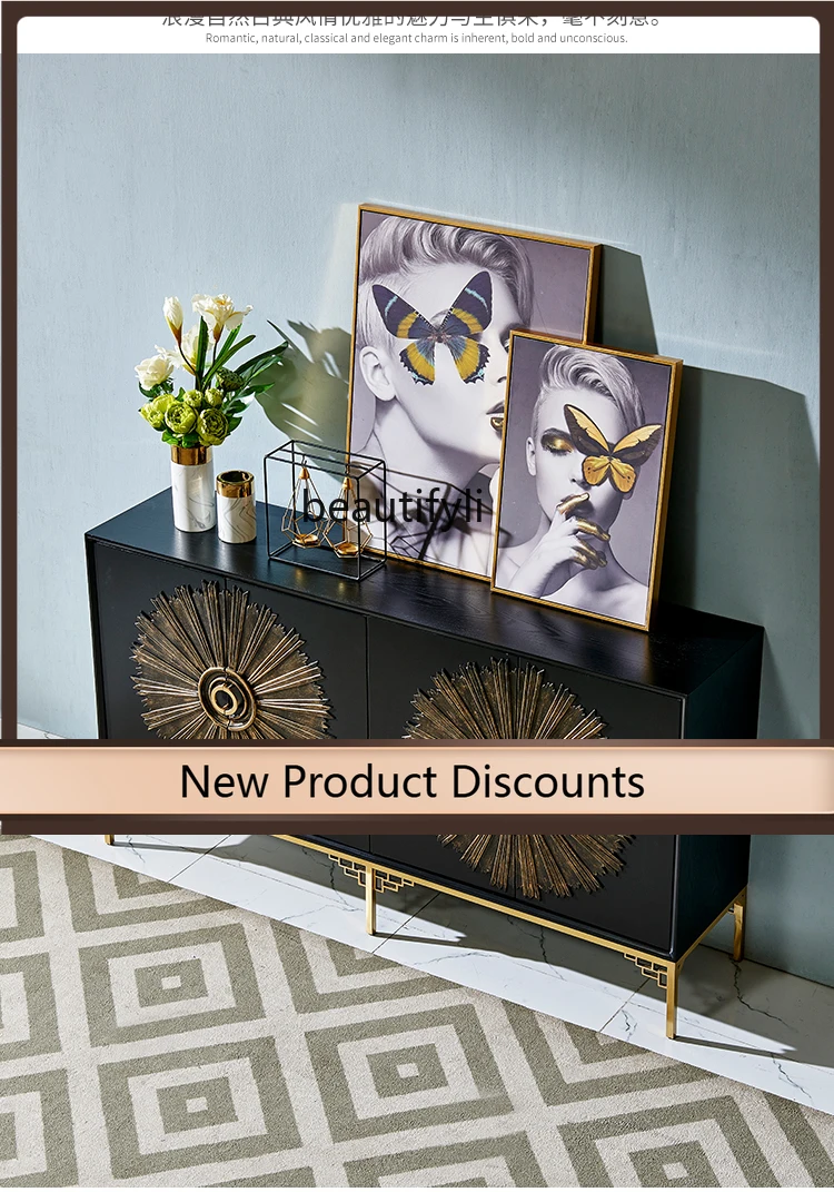 

New Chinese Style Entrance Cabinet Nordic Home Entrance Light Luxury Modern Simple Multifunctional Storage Cabinet